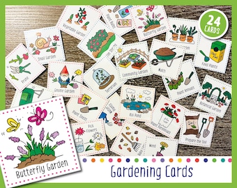 Gardening Visual Cards | Visual Routine Card Set for Toddler/Kids/Autism/ADHD Picture/PEC Routine Schedule Weekly Calendar Planner