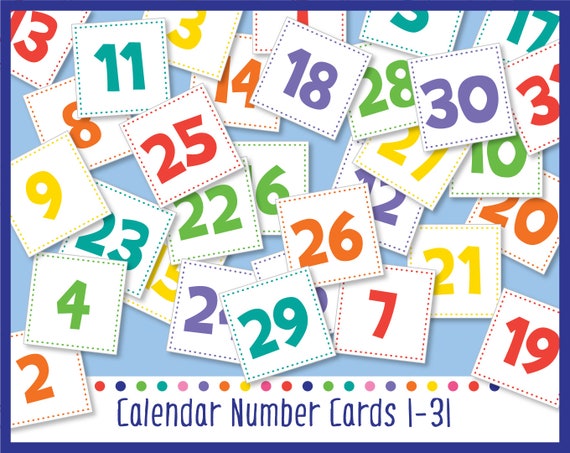 Printable Number Cards 1 31