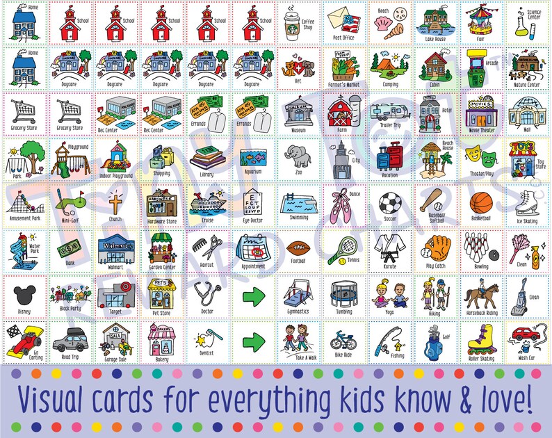 Printable Weekly Visual Calendar includes 264 Cards Etsy UK