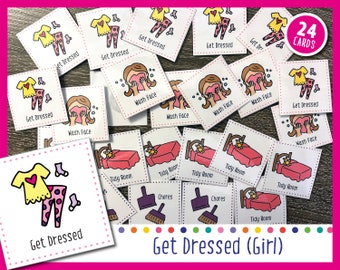 Get Dressed (Girl) (Cards For Weekly Calendar)