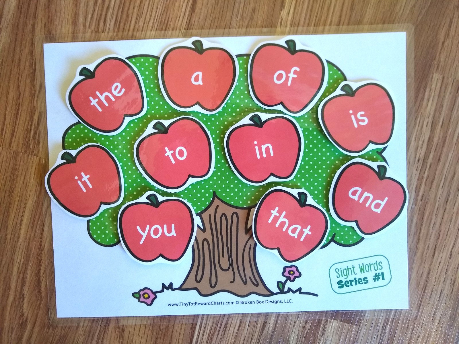 Apple Tree Sight Word Flashcard Chart series 1 Etsy