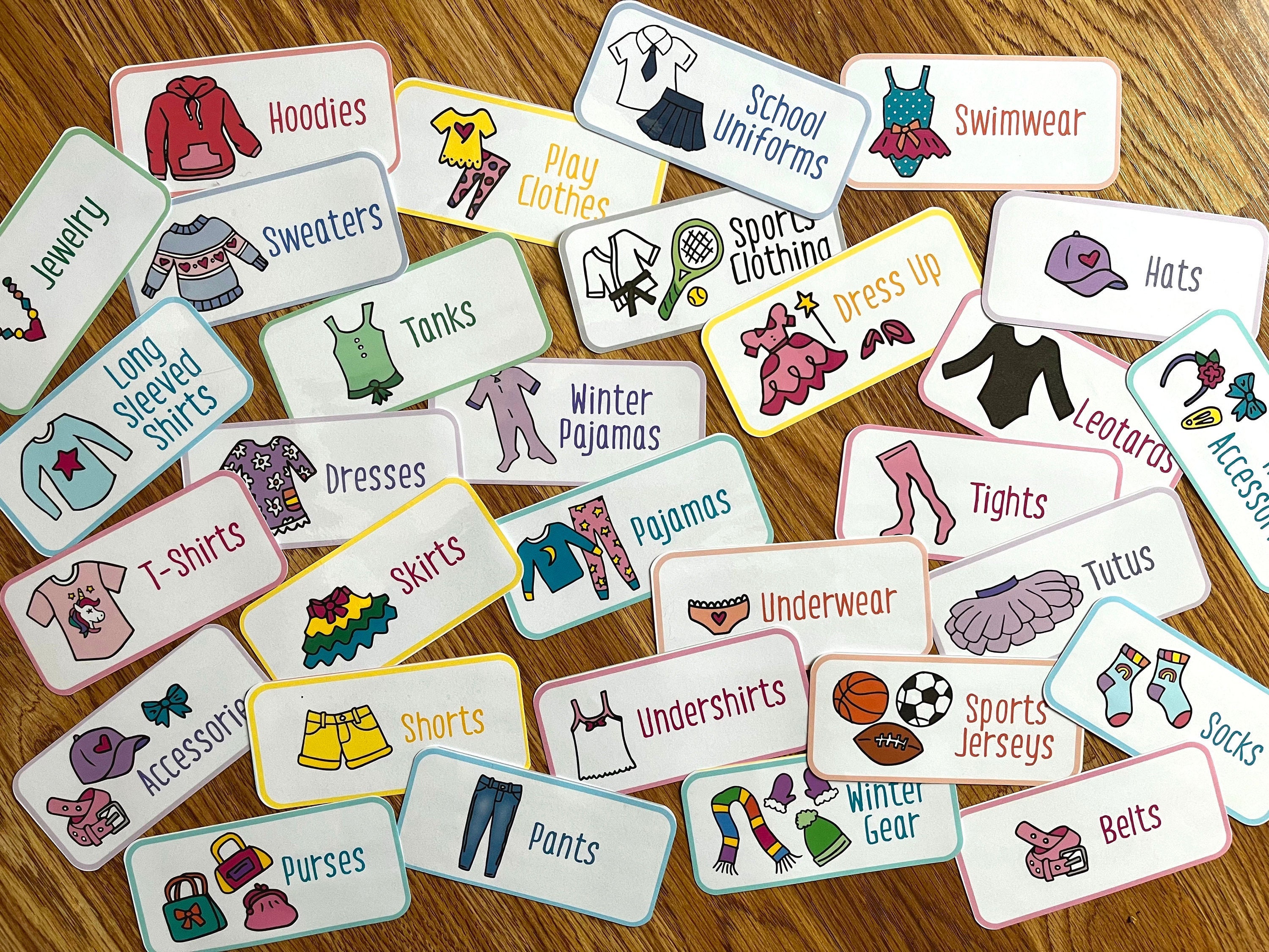 50 Custom Iron on Labels Iron on Clothing Labels Daycare Labels Kids Name  Labels Personalized Iron on Tags Camp Clothing Labels Nursing Home 