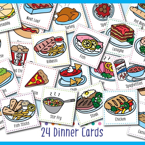 Lunch Meal-planning Cards Set printable Visual Cards - Etsy