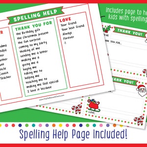 Printable Kids Christmas Thank You Note Template, Kids Fill in the ...