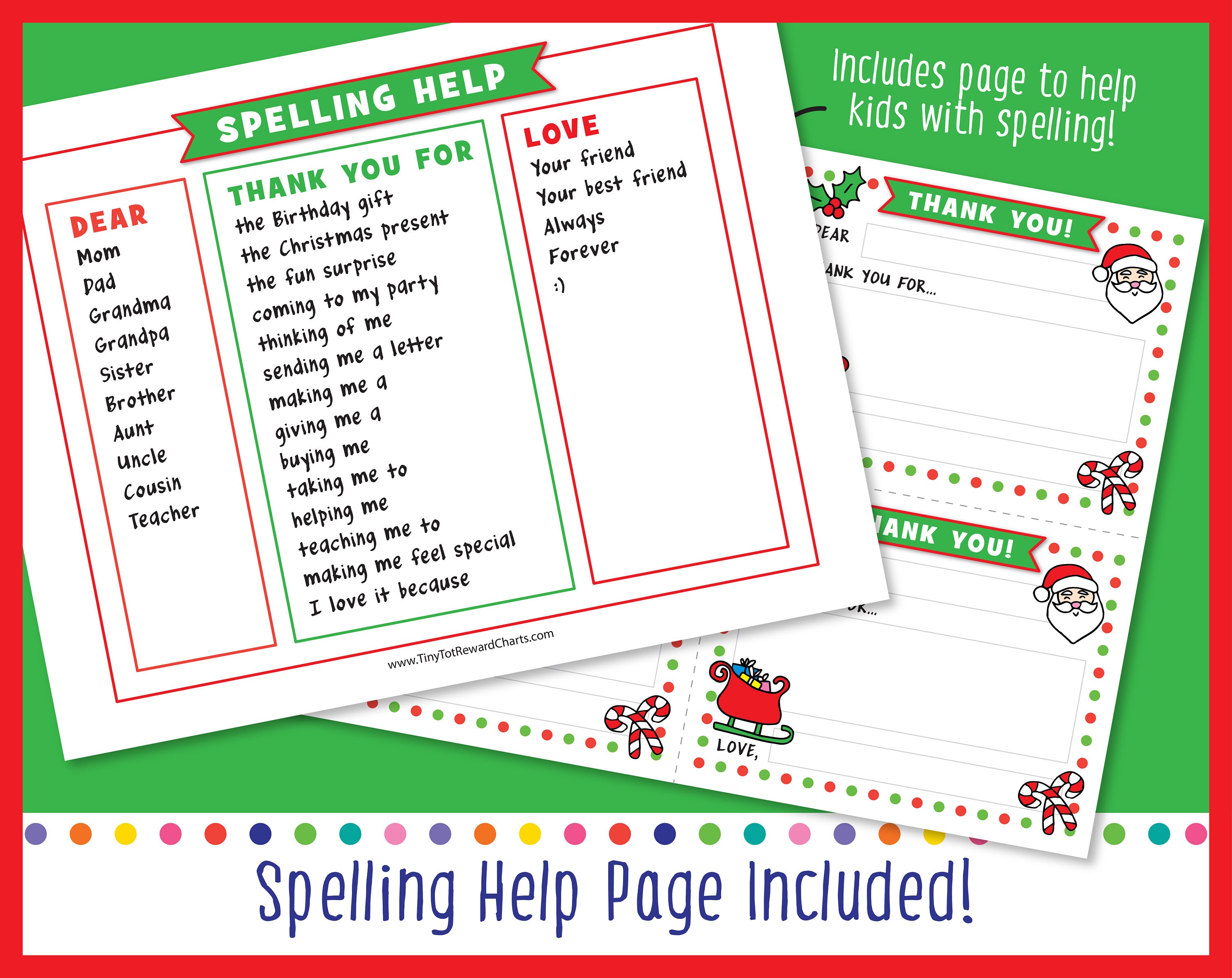 Printable Kids Christmas Thank You Note Template, Kids Fill in the ...