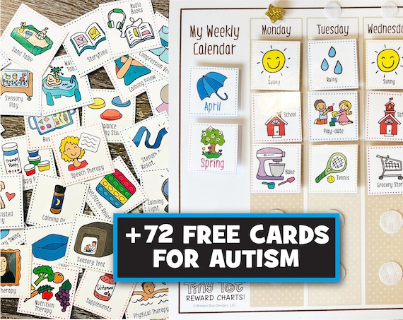Autism Visual Routine Calendar & Communication Cards | Weekly Visual Calendar for Autism Resources/Spectrum/Special Needs, Picture/PEC Cards