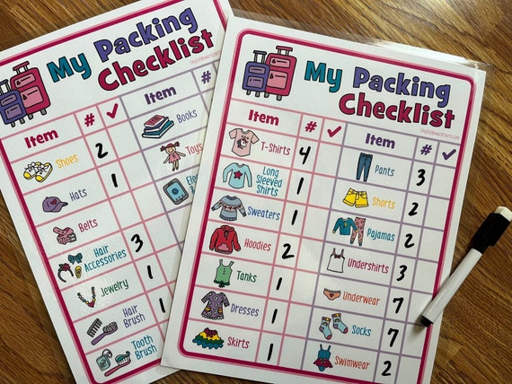 Packing Checklist For Girls