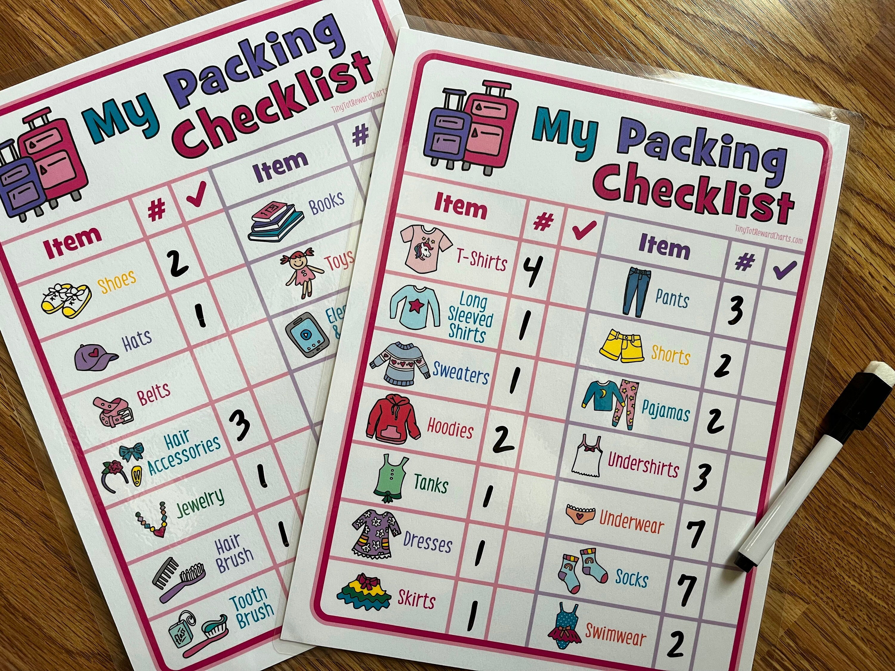 Packing Checklist for Girls - Etsy UK