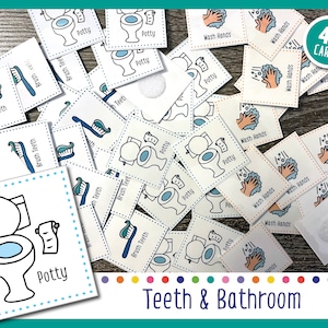 Dents et salle de bain (cartes pour calendrier hebdomadaire)