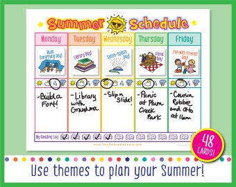 Printable Summer Themed Schedule & 48 Cards