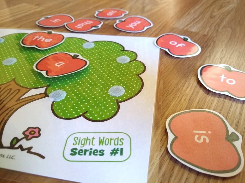 Apple Tree Sight Word Flashcard Chart Série 1 Etsy