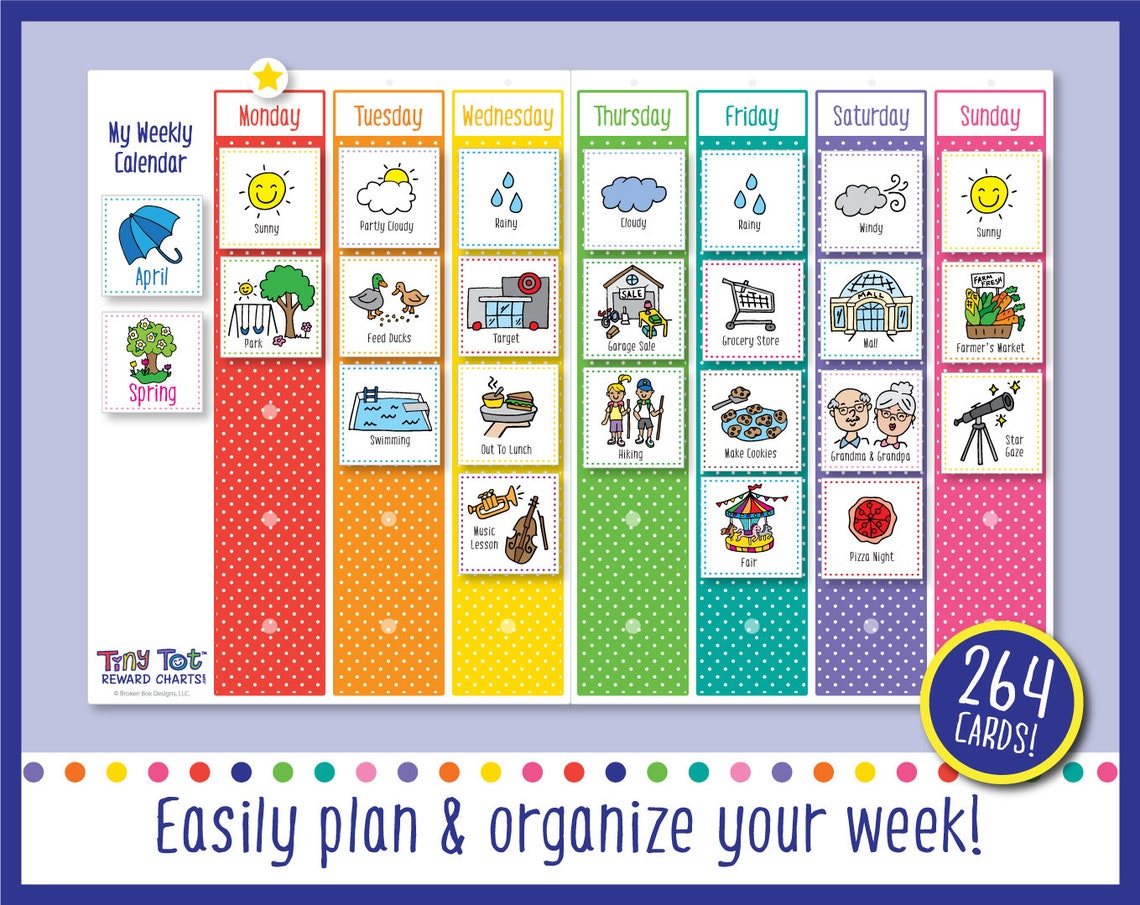 Printable Weekly Visual Calendar Includes 264 Cards Etsy