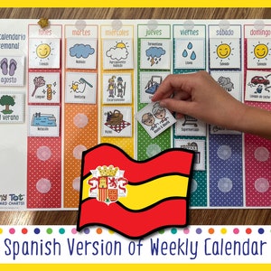 Spanish Weekly Visual Calendar (Includes 264 Cards)