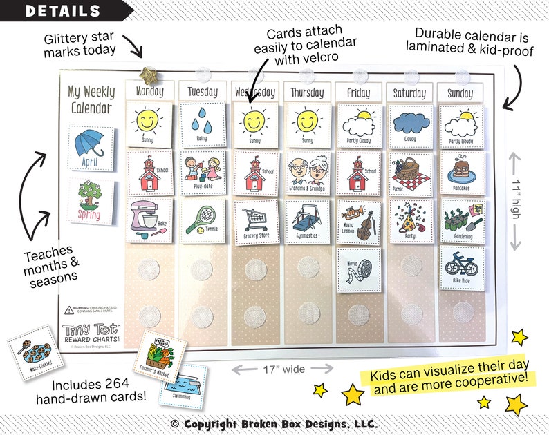 Visual Kalender Natural Weekly Visual Calendar (includes 264 Cards) - Etsy