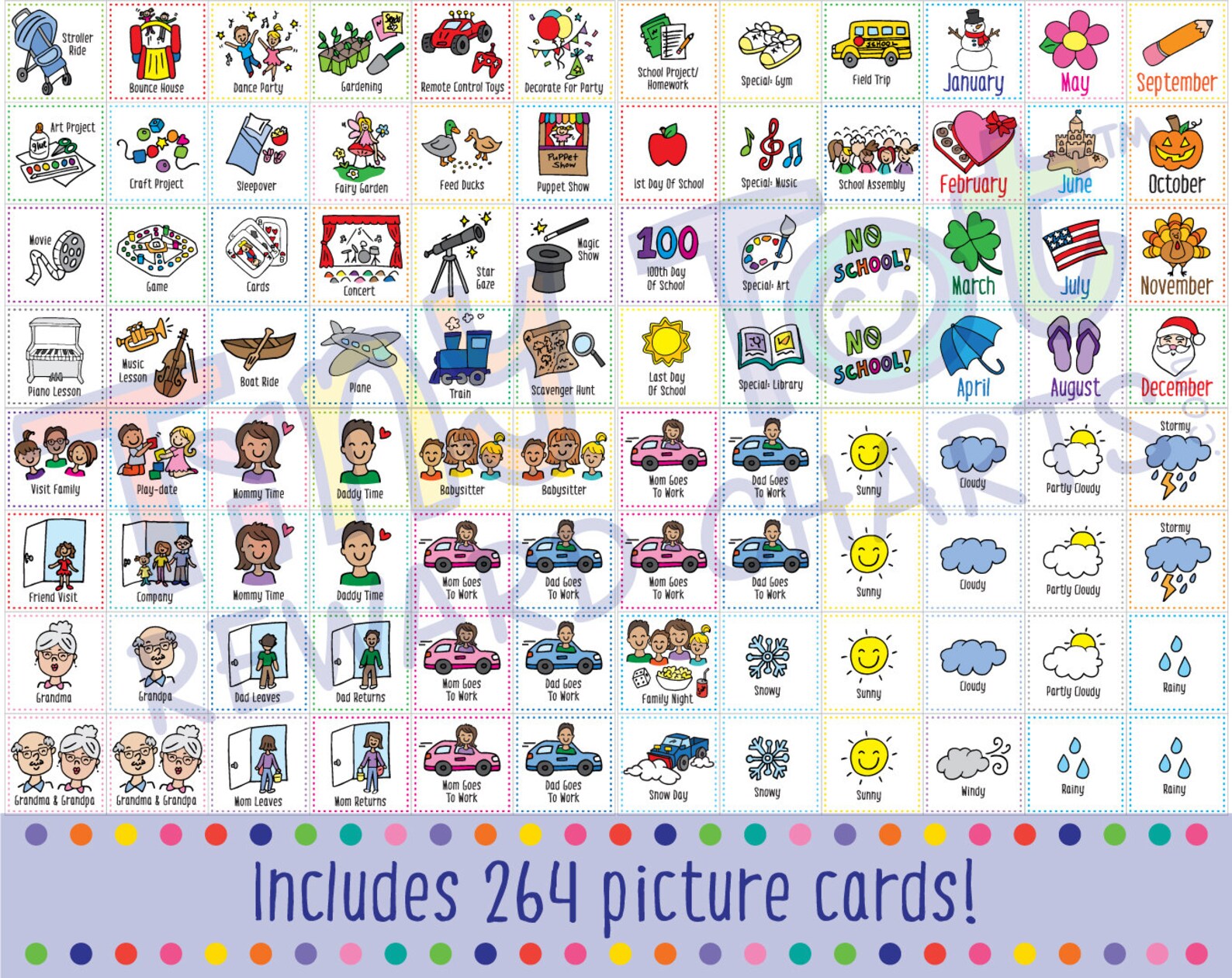 Weekly Visual Calendar includes 264 Cards - Etsy