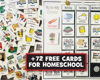 Homeschool Visual Calendar & Routine Cards | Weekly Visual Calendar for Homeschool Schedule/Planning/Curriculum, Preschool, Kids, Montessori