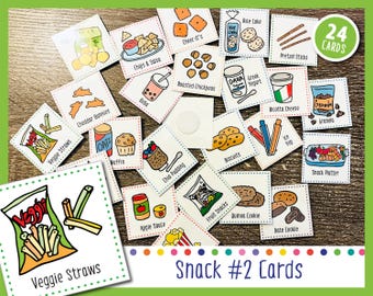 Juego de tarjetas de planificación de comidas para el refrigerio n.° 2