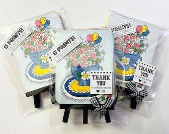 Flower Themed Premade Party Favor Bags | Pre-Filled Girls Favor Bags | Personalized Goodie/Treat/Favor Bags for Tea/Garden Parties, Showers