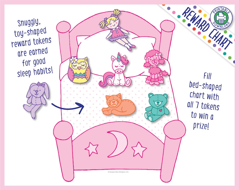 Stay in My Bed All Night Reward Chart for Girls printable Etsy