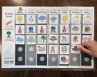 Black & White Weekly Visual Calendar (Includes 264 Cards)