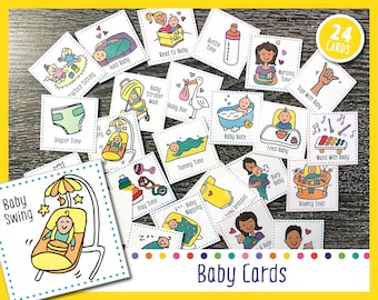 New Baby Visual Cards | Visual Routine Card Set for Toddler/Kids/Autism/ADHD Picture/PEC Routine Schedule Weekly Visual Calendar Planner