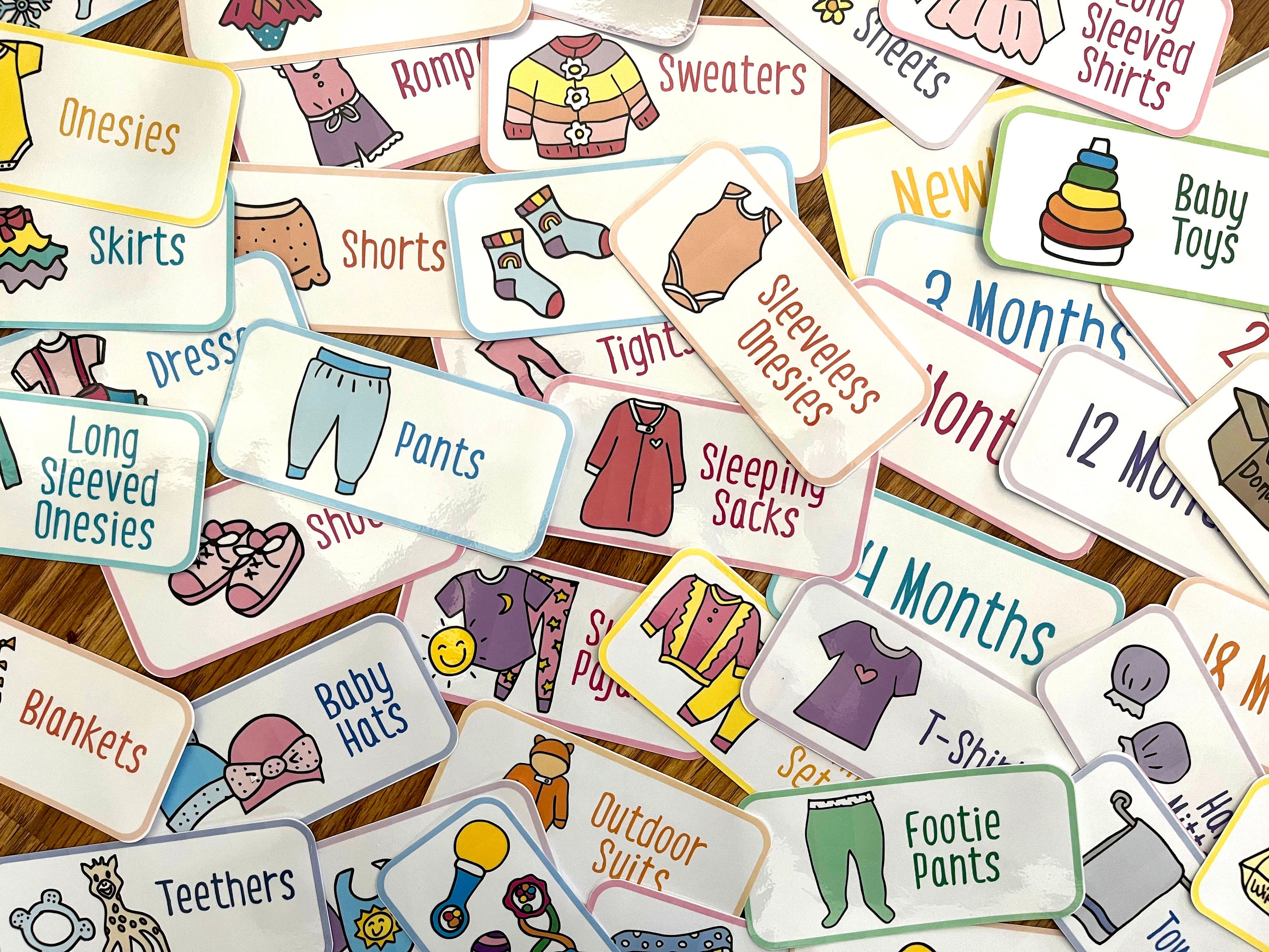 Printable Dresser Labels / Simple Organizing Labels for Clothing / Kids /  Instant Download PDF and SVG 