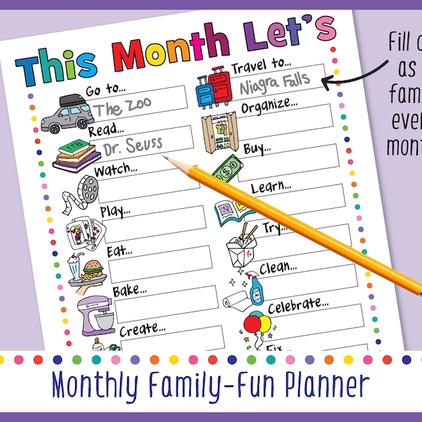 Family Fun Planner - Etsy