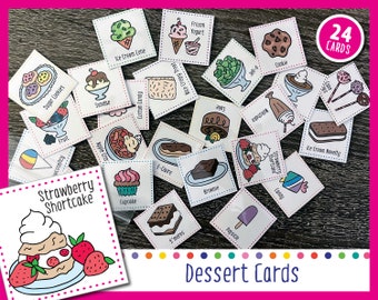 Juego de tarjetas de planificación de comidas de postre