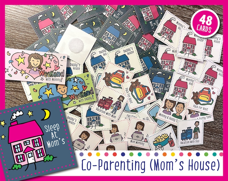 Co-Parenting Mom's House Cards For Weekly Calendar image 1