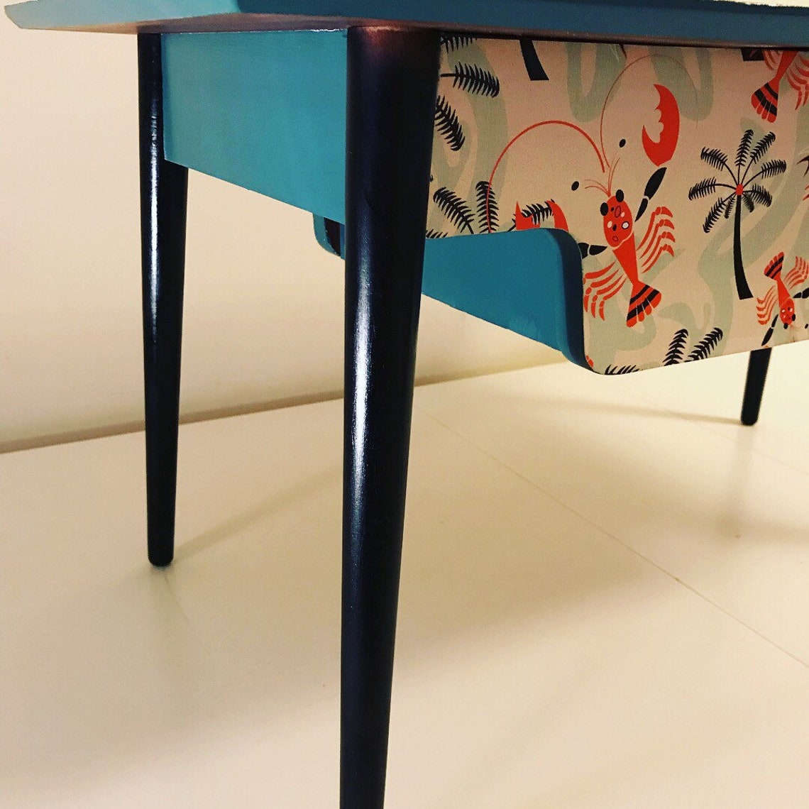 SOLD Original 50's Sewing Box Table Dansette Legs Refurbished Etsy