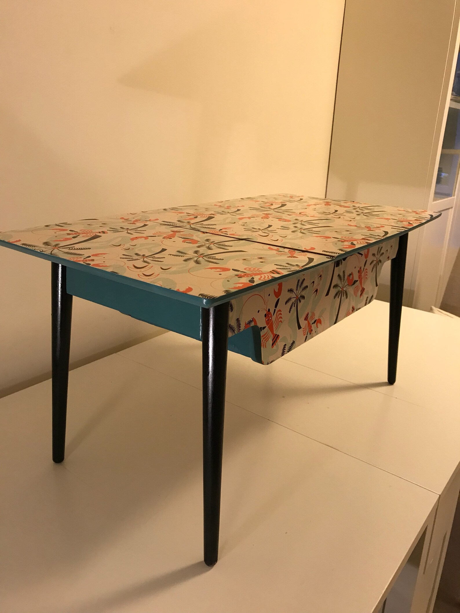 SOLD Original 50's Sewing Box Table Dansette Legs Refurbished Etsy