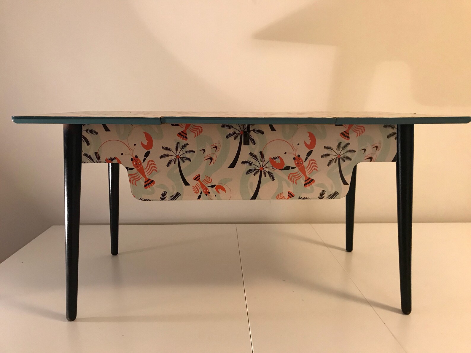 SOLD Original 50's Sewing Box Table Dansette Legs Refurbished Etsy
