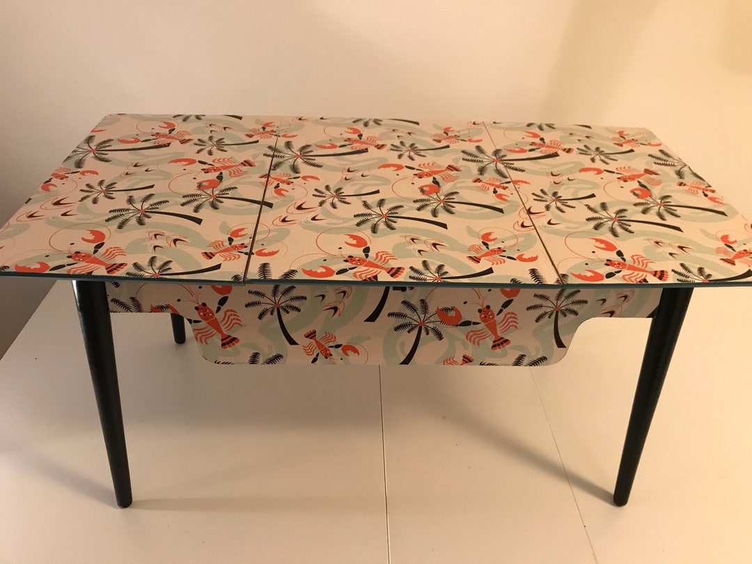 SOLD Original 50's Sewing Box Table Dansette Legs Refurbished Etsy