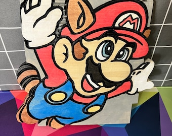 Mario Super Leaf na kartridżu o powiększonym rozmiarze.