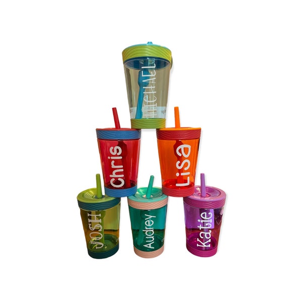 Personalized Contigo Kids tumbler with lid and straw-spill proof-reusable kids cup FREE SHIPPING
