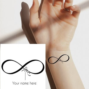 Individuelles Infinity Namen Tattoo Design | Hindi Kalligraphie Infinity Tattoo Design | Personalisiertes Namens tattoo | Digitaldruck | Sanskrit Tattoo