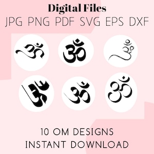Om Instant Download / 10 disegni / Download digitale / Pdf, Png, Svg, Eps, Formato Dxf / Disegni colorati su richiesta personalizzata disponibile