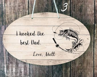 Personalized Fishing Dad Sign, Father's Day Gift from Son or Daughter