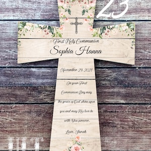 Communion gift for girls Personalized First Communion gift Girl First Holy Communion ideas Communion cross Personalized communion keepsake