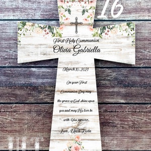 Communion gift for girls Personalized First Communion gift Girl First Holy Communion ideas Communion cross Personalized communion keepsake