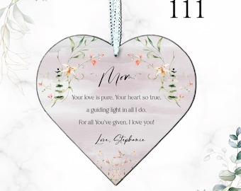 Cuore di fiori selvatici personalizzato: regalo per la mamma con messaggio personalizzato. Spedizione DDP.