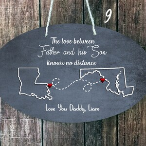 Father&#39;s day gift for Dad Father&#39;s day gift from son Father&#39;s day gift from daughter Dad gift Personalized Dad birthday Distance father gift