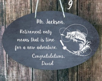 Personalized Fishing Retirement Sign, New Adventure GiftDDP Shipping