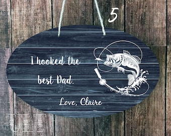 Personalized Fishing Dad Sign, Father's Day Gift