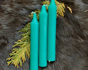Green Chime/Spell Candles 4” - Pack of 2 Taper Candles - Spellcasting - Witchcraft - Color Magick - Altar Tools