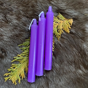 Purple Chime/Spell Candle 4” - Taper Candle - Spellcasting - Witchcraft - Color Magick - Altar Tools