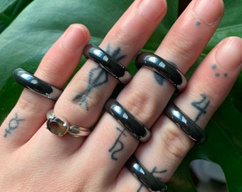 Hematite Rings (Sizes 5-13) - Crystal Ring - Protection Ring - Absorb Negativity
