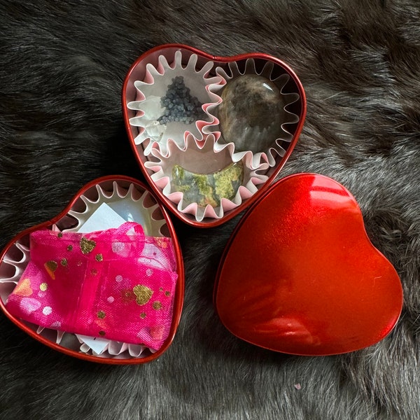Valentine’s Crystal Box - Heart Shaped Crystal Tin