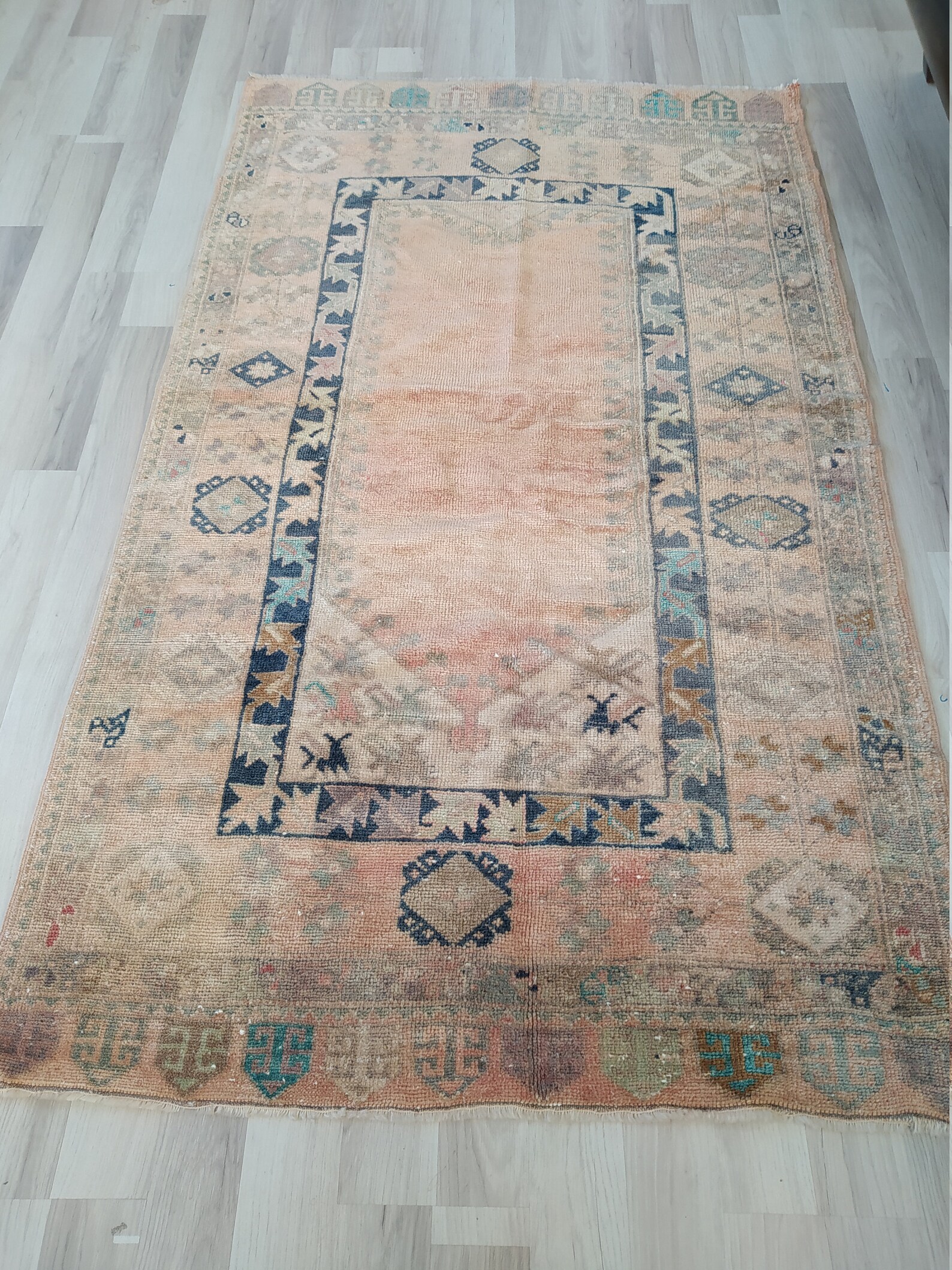 Peach Vintage Rug Soft wool rugs 8x10 Turkish Rug 8x10 Etsy