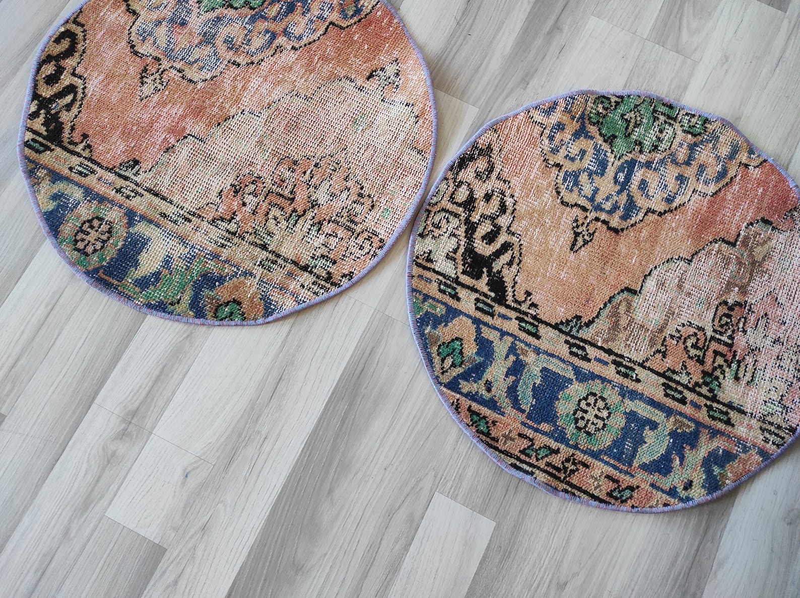 ROUND Pink small rug pair of rugs pair of rug CİRCLE rug Etsy